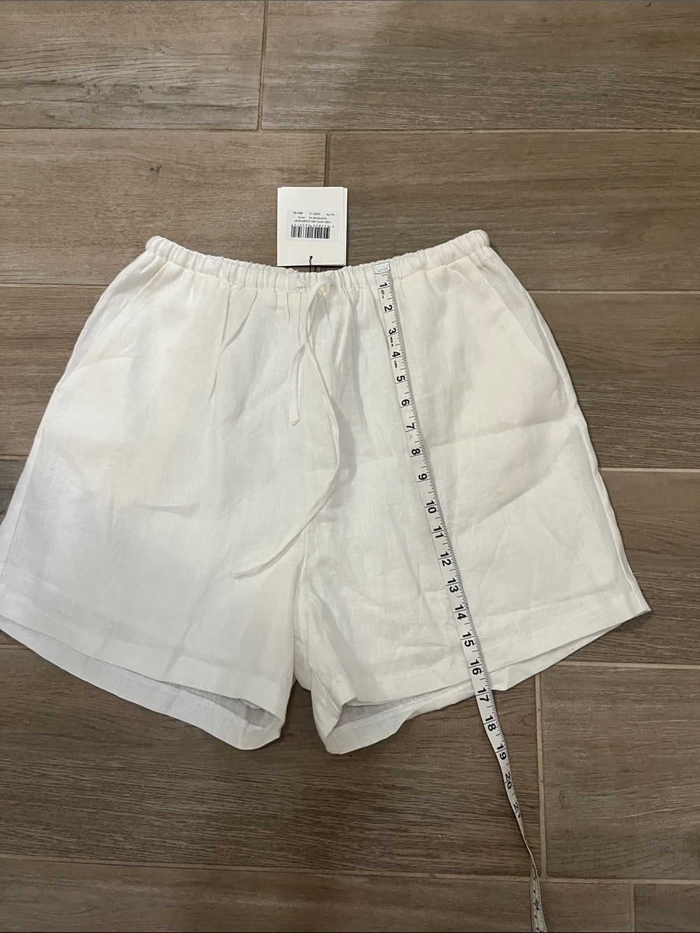 NWT DISSH White/Eggshell Elastic Waist LinenShorts - Picture 5 of 9